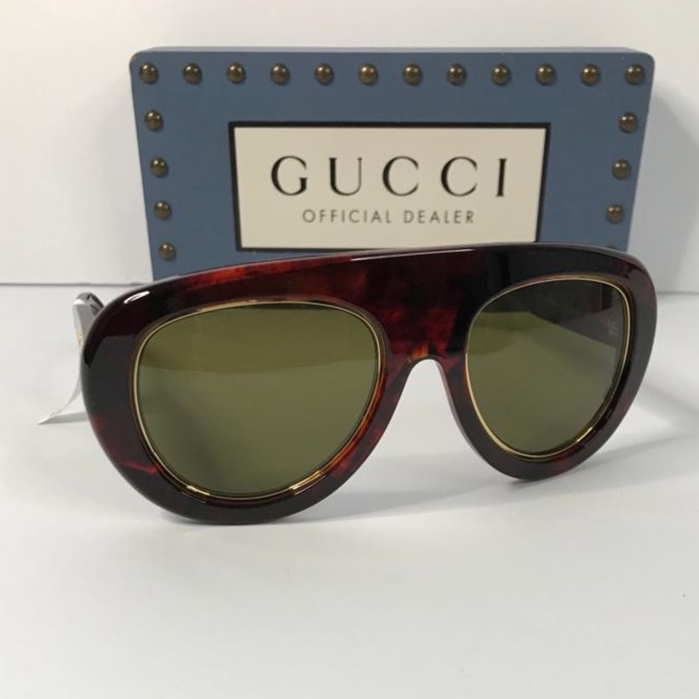 New Authentic 💯- Gucci Eyewear GG1152S 002 tortoiseshell pilot-frame sun… - Picture 8 of 16